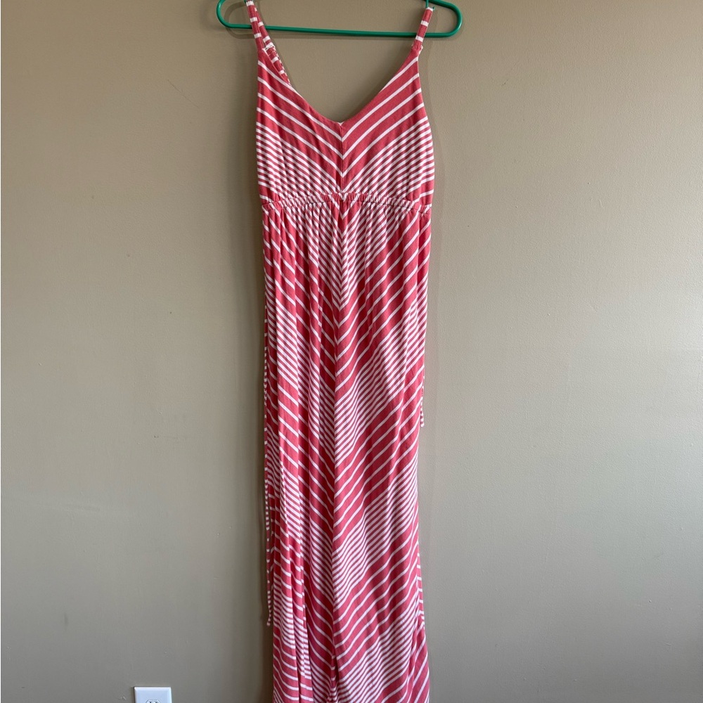 Old Navy Pink Striped Maxi Maternity Dress - Picture 2 of 9